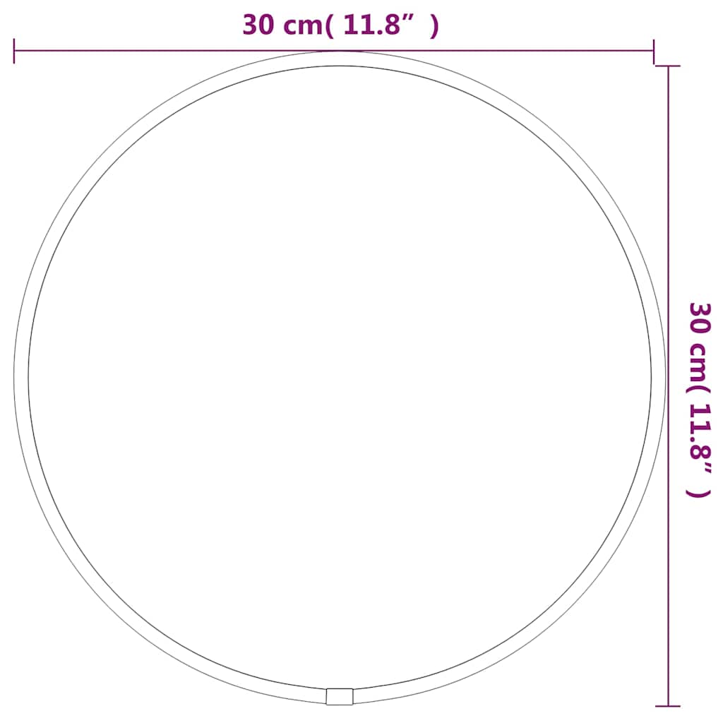 vidaXL Lustro ścienne, czarne, Ø 30 cm, okrągłe