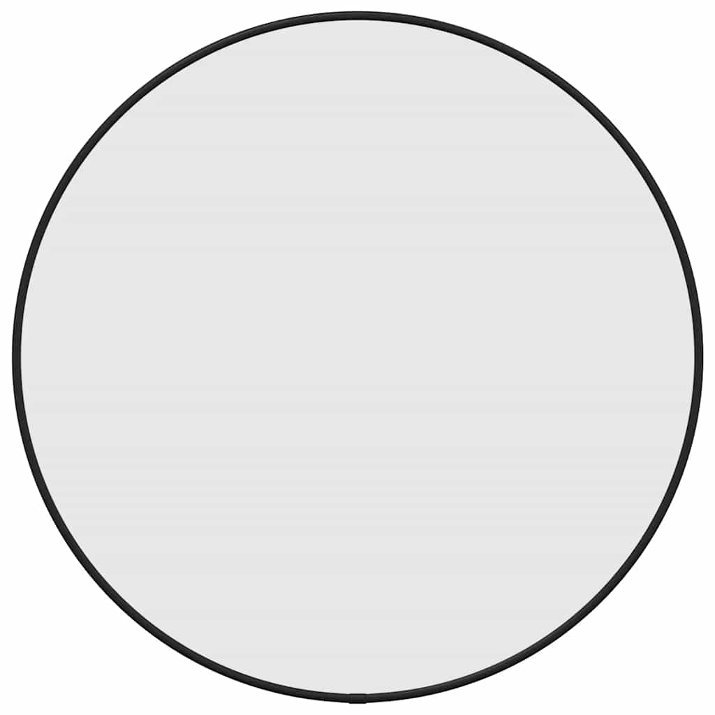 vidaXL Lustro ścienne, czarne, Ø 50 cm, okrągłe