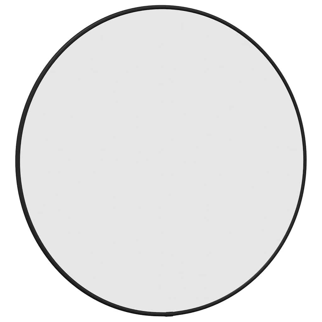 vidaXL Lustro ścienne, czarne, Ø 50 cm, okrągłe