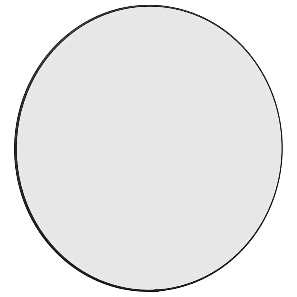 vidaXL Lustro ścienne, czarne, Ø 60 cm, okrągłe