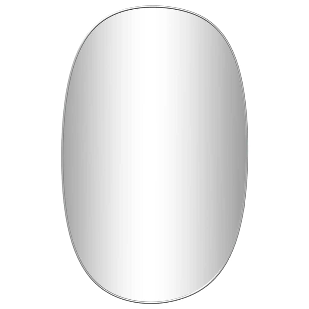 vidaXL Lustro ścienne, srebrne, 70x45 cm