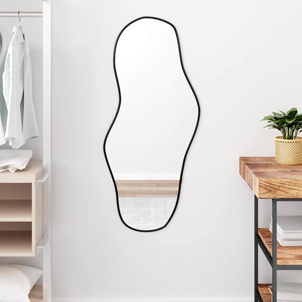 vidaXL Lustro ścienne, czarne, 100x45 cm
