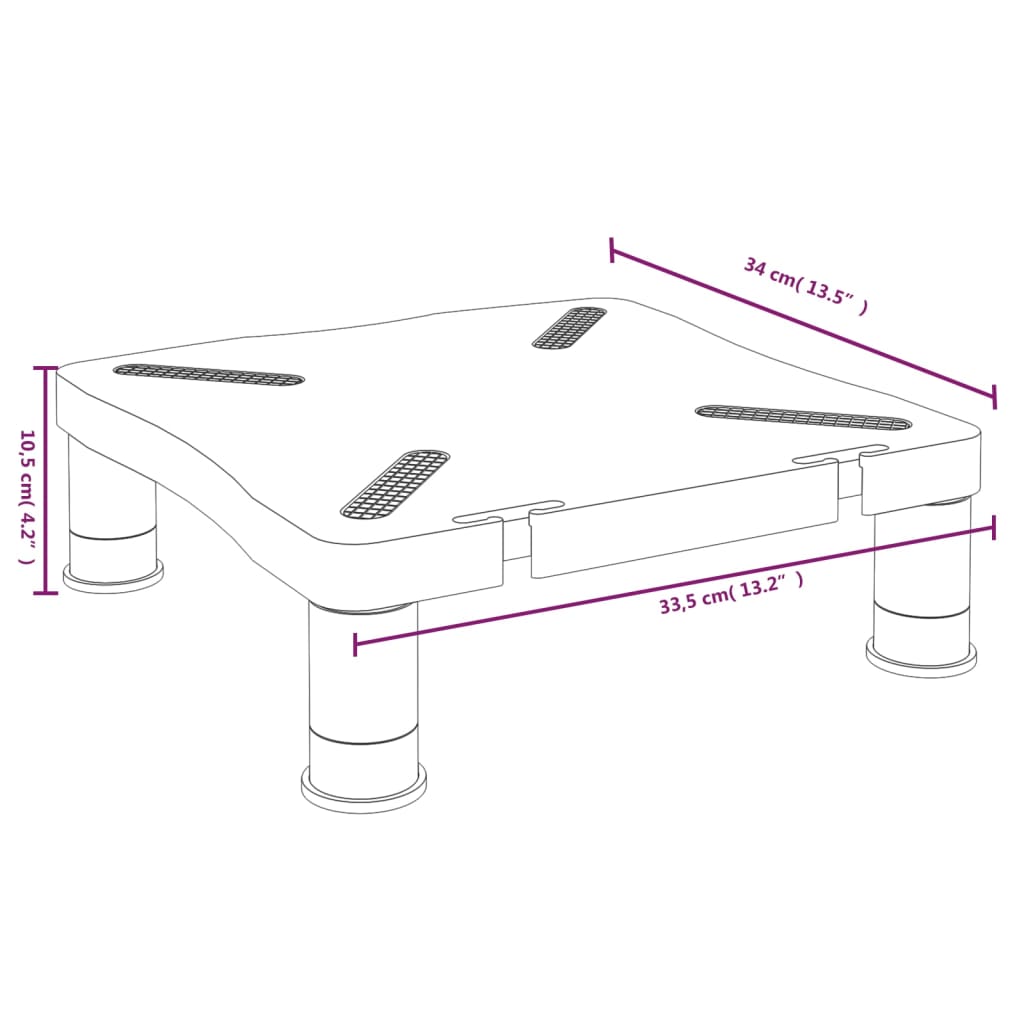 vidaXL Podstawka pod monitor, czarna, 33,5x34x10,5 cm