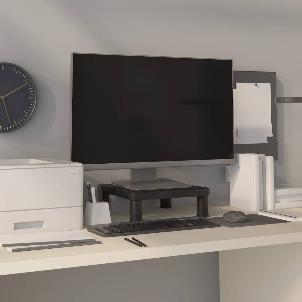 vidaXL Podstawka pod monitor, czarna, 33,5x34x10,5 cm