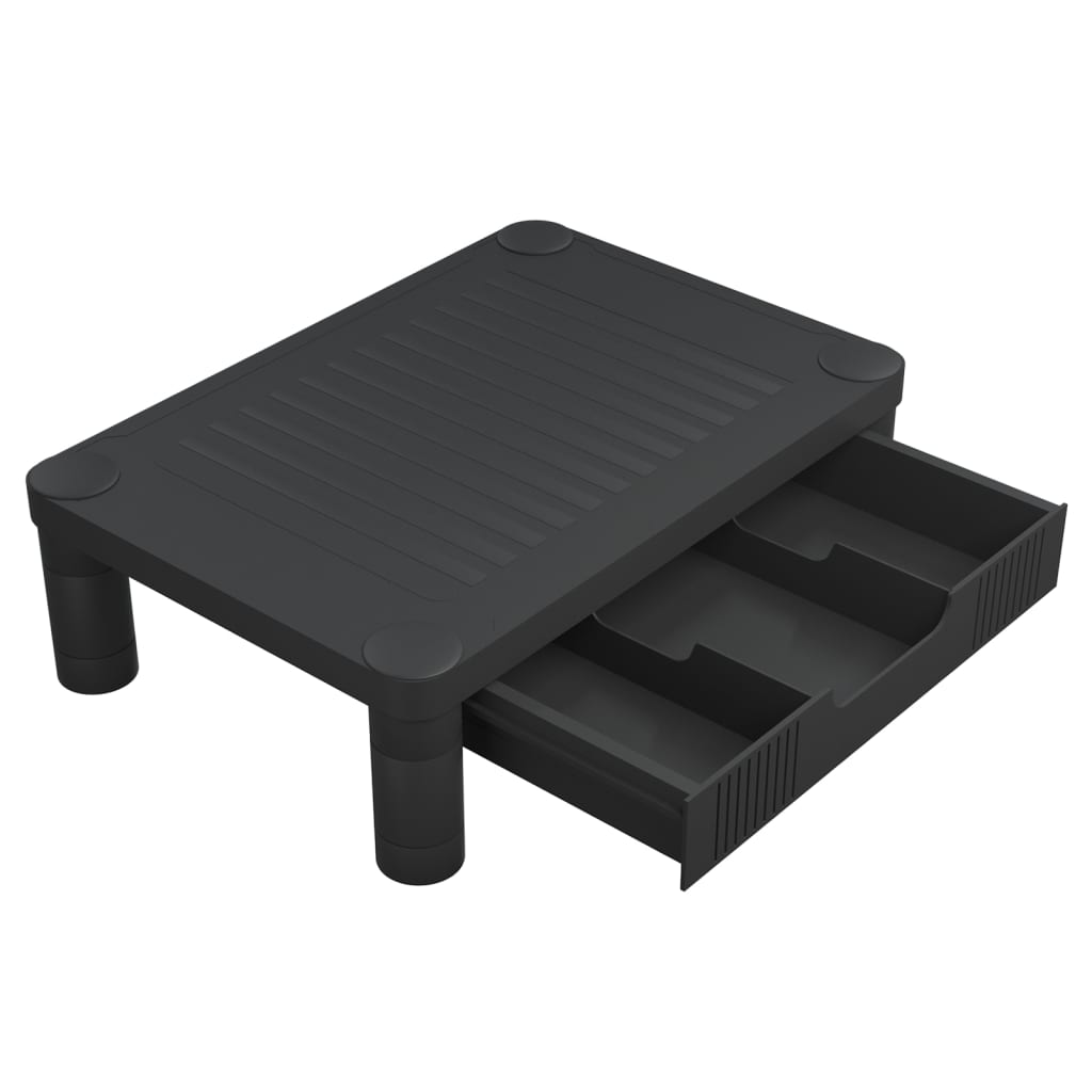 vidaXL Podstawka pod monitor, czarna, 43x30,5x13 cm