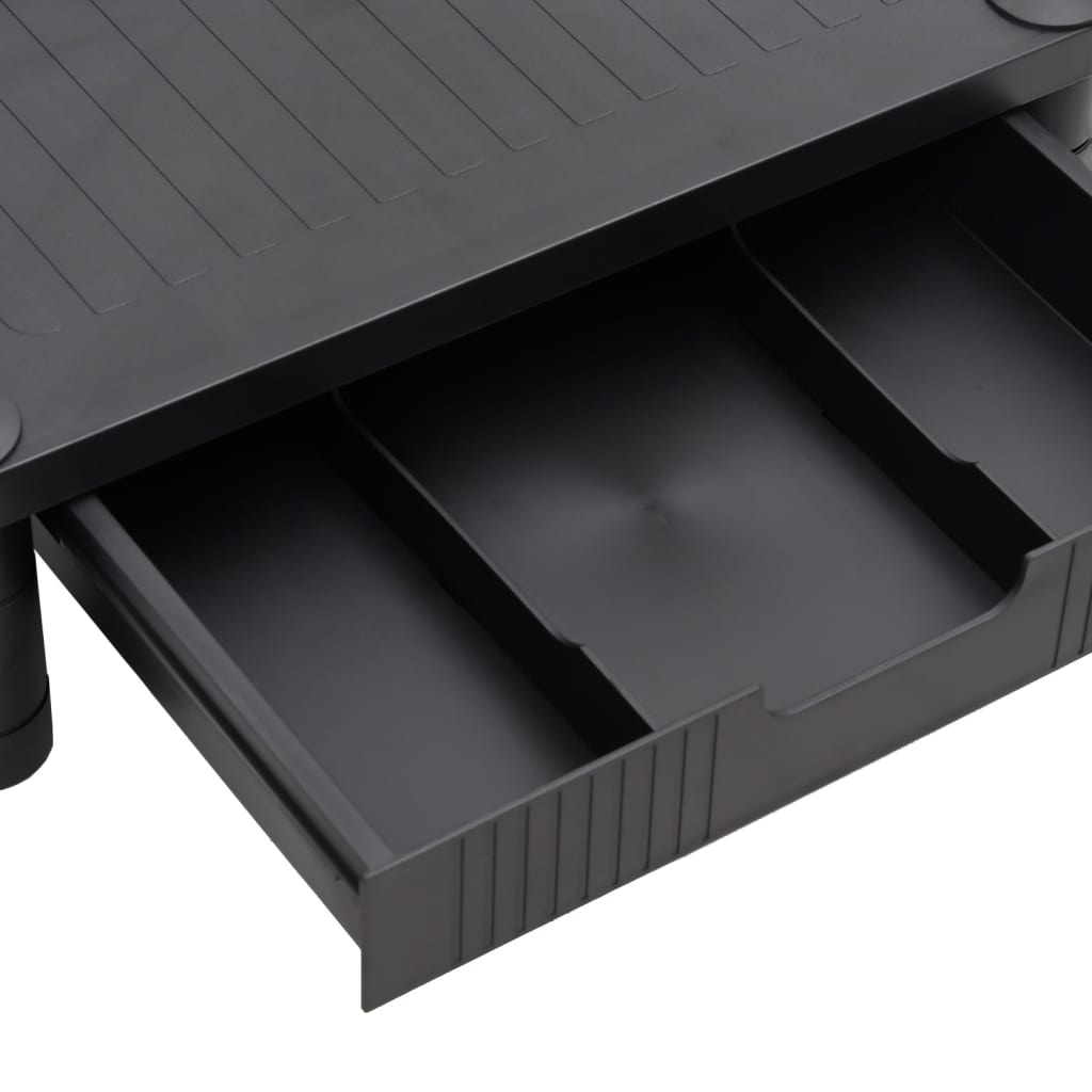 vidaXL Podstawka pod monitor, czarna, 43x30,5x13 cm