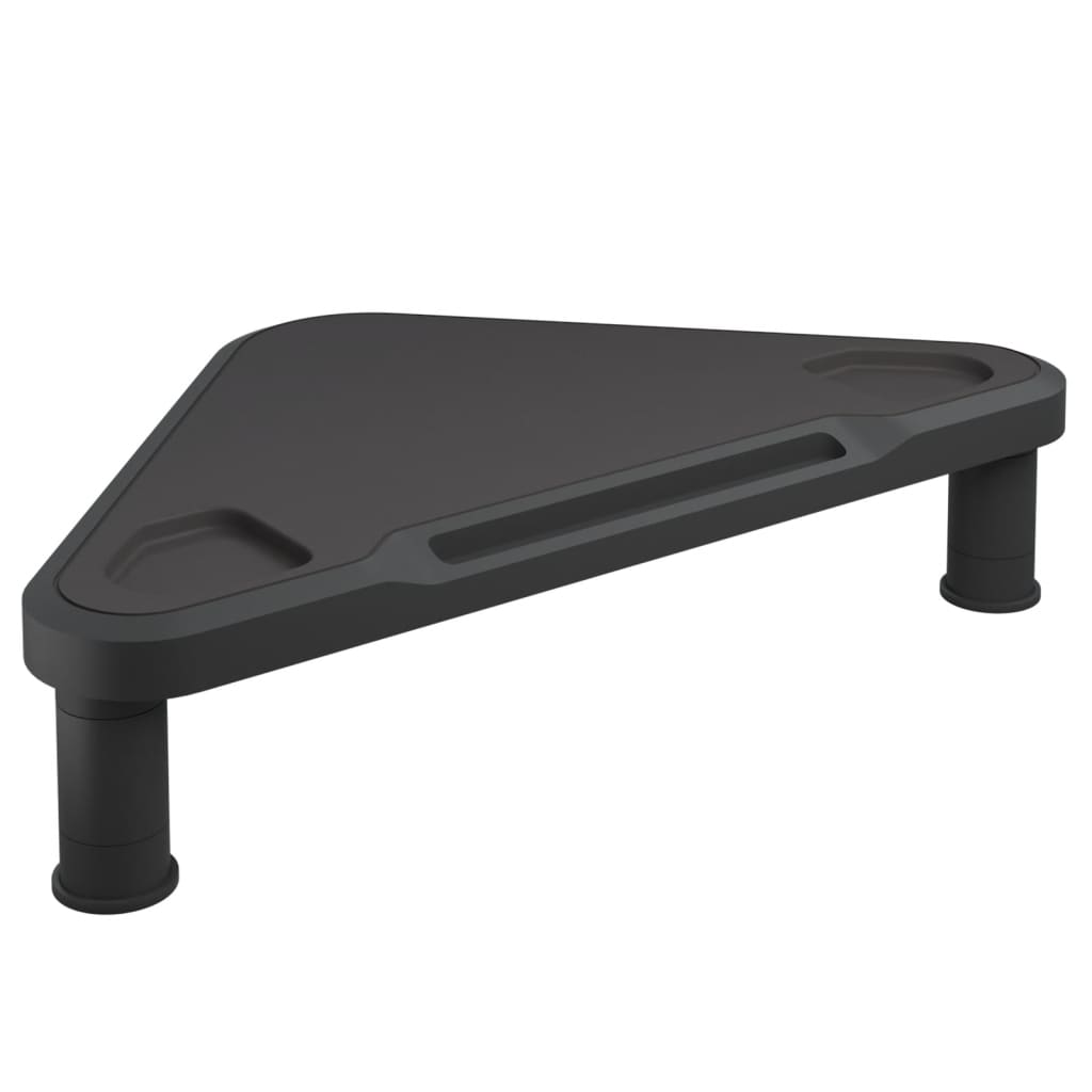 vidaXL Narożna podstawka pod monitor, czarna, 49x28x10,5 cm