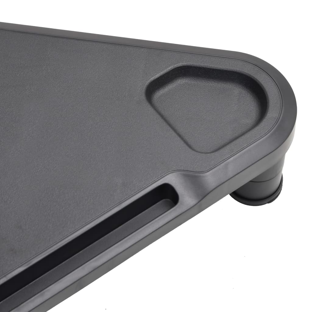 vidaXL Narożna podstawka pod monitor, czarna, 49x28x10,5 cm