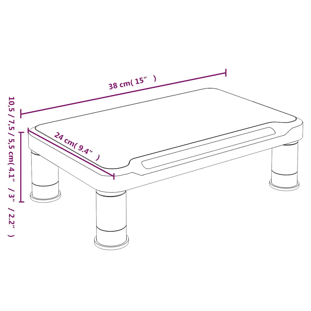 vidaXL Podstawka pod monitor, czarna, 38x24x10,5 cm