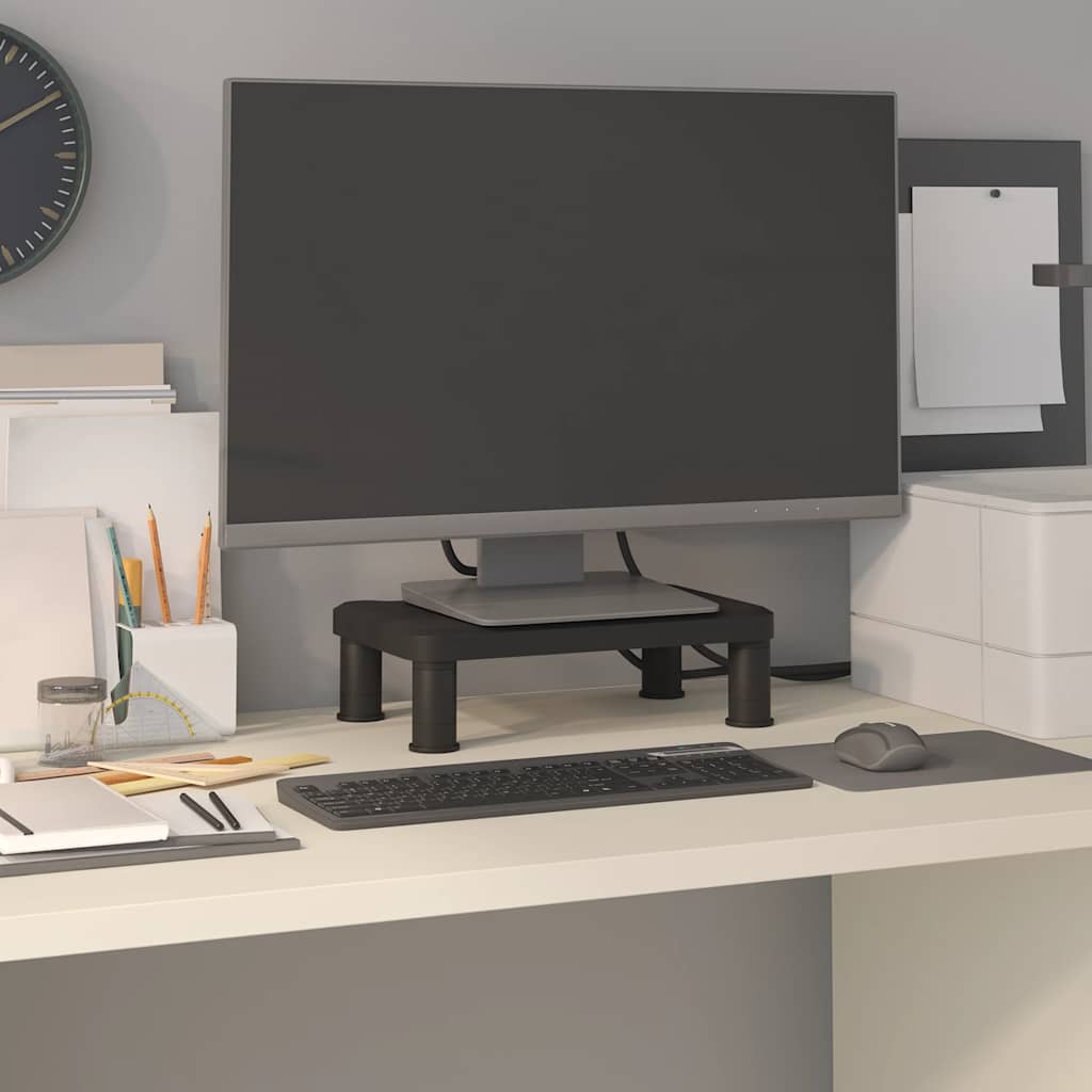 vidaXL Podstawka pod monitor, czarna, 38x24x10,5 cm