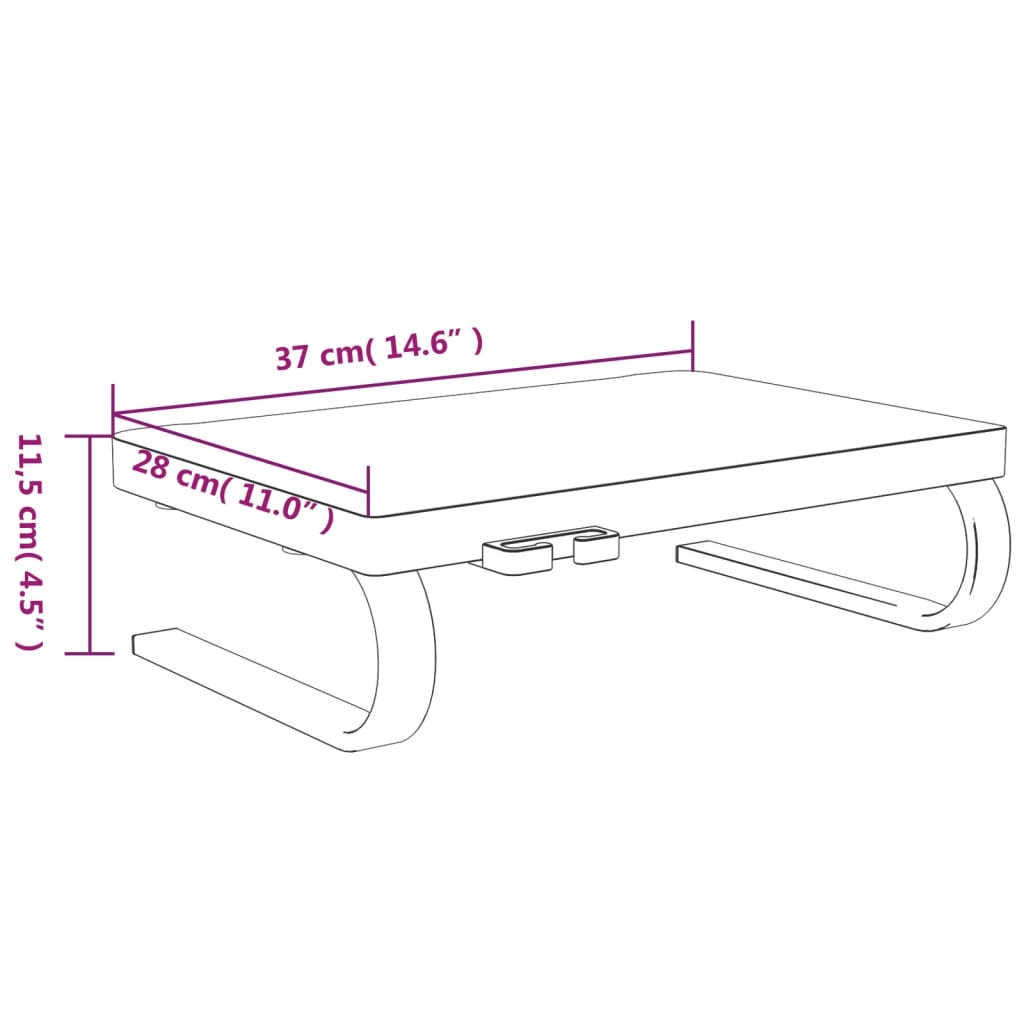 vidaXL Podstawka pod monitor, czarna, 37x28x11,5 cm
