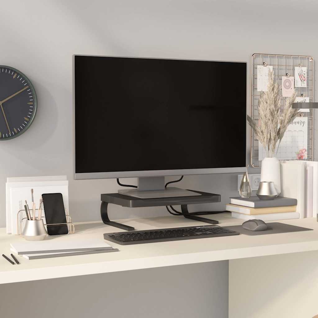vidaXL Podstawka pod monitor, czarna, 37x28x11,5 cm