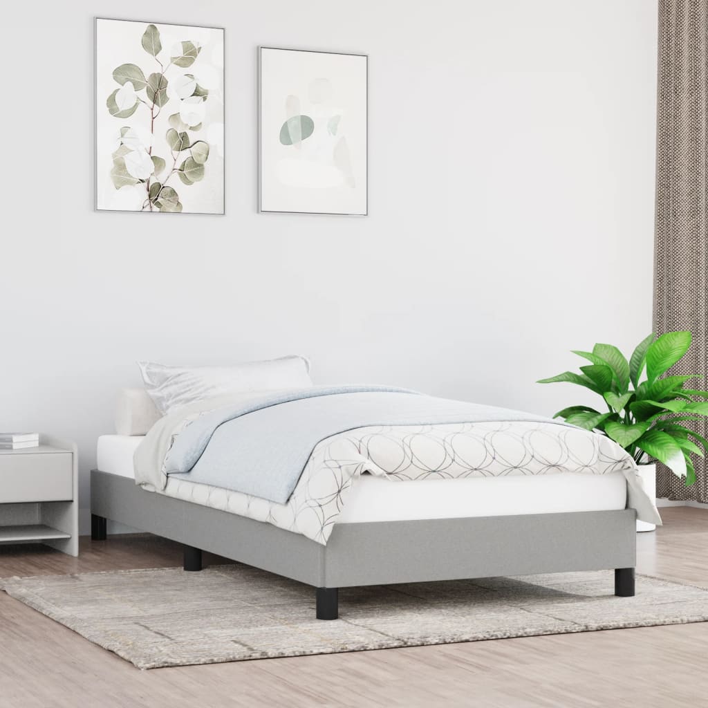 vidaXL Rama łóżka bez materaca, jasnoszara, 80x200 cm, obita tkaniną