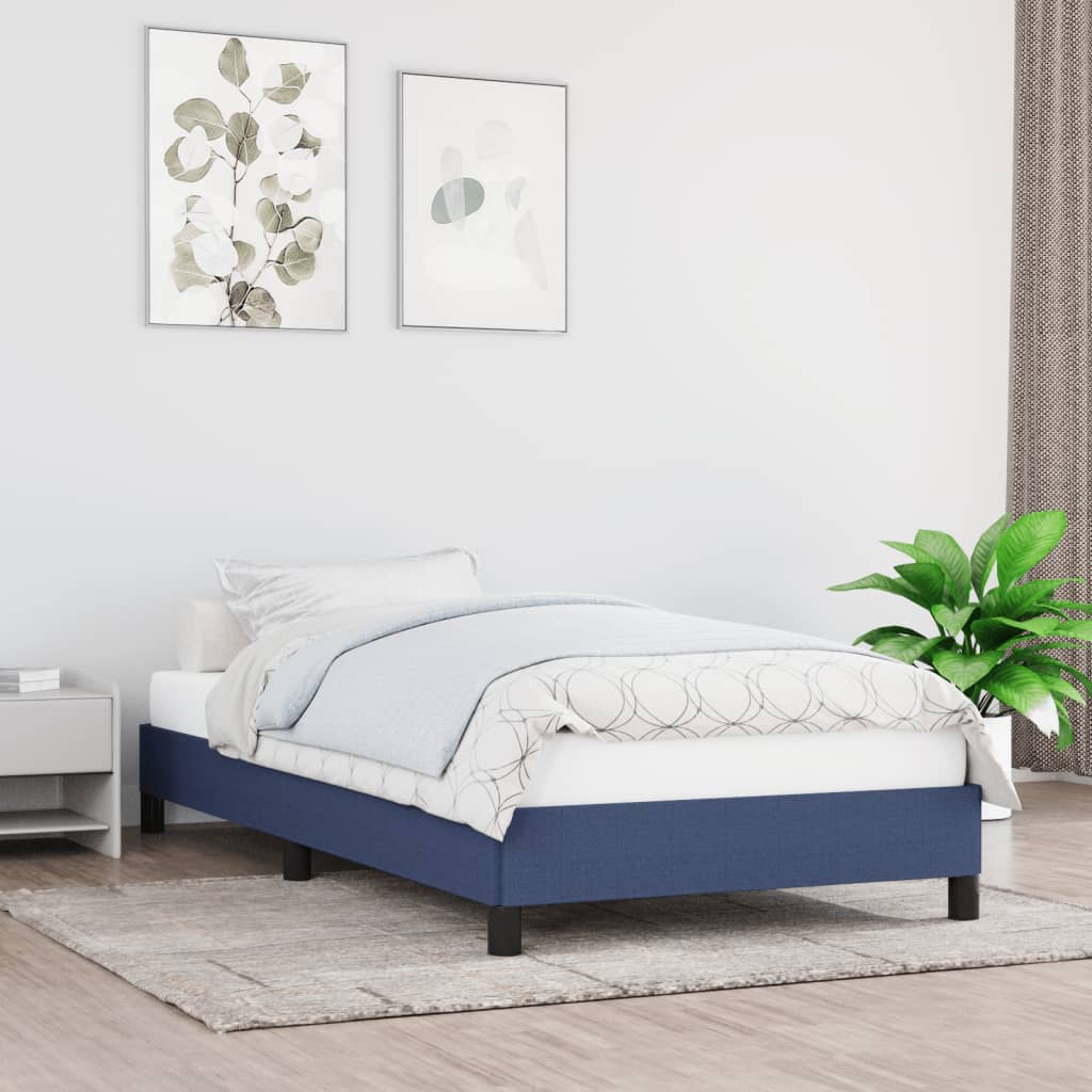 vidaXL Rama łóżka bez materaca Niebieska 80x200 cm Tkanina