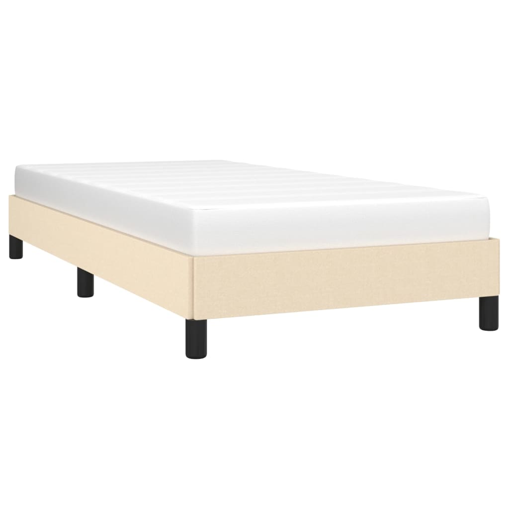 vidaXL Rama łóżka bez materaca Kremowa 90x190 cm Tkanina