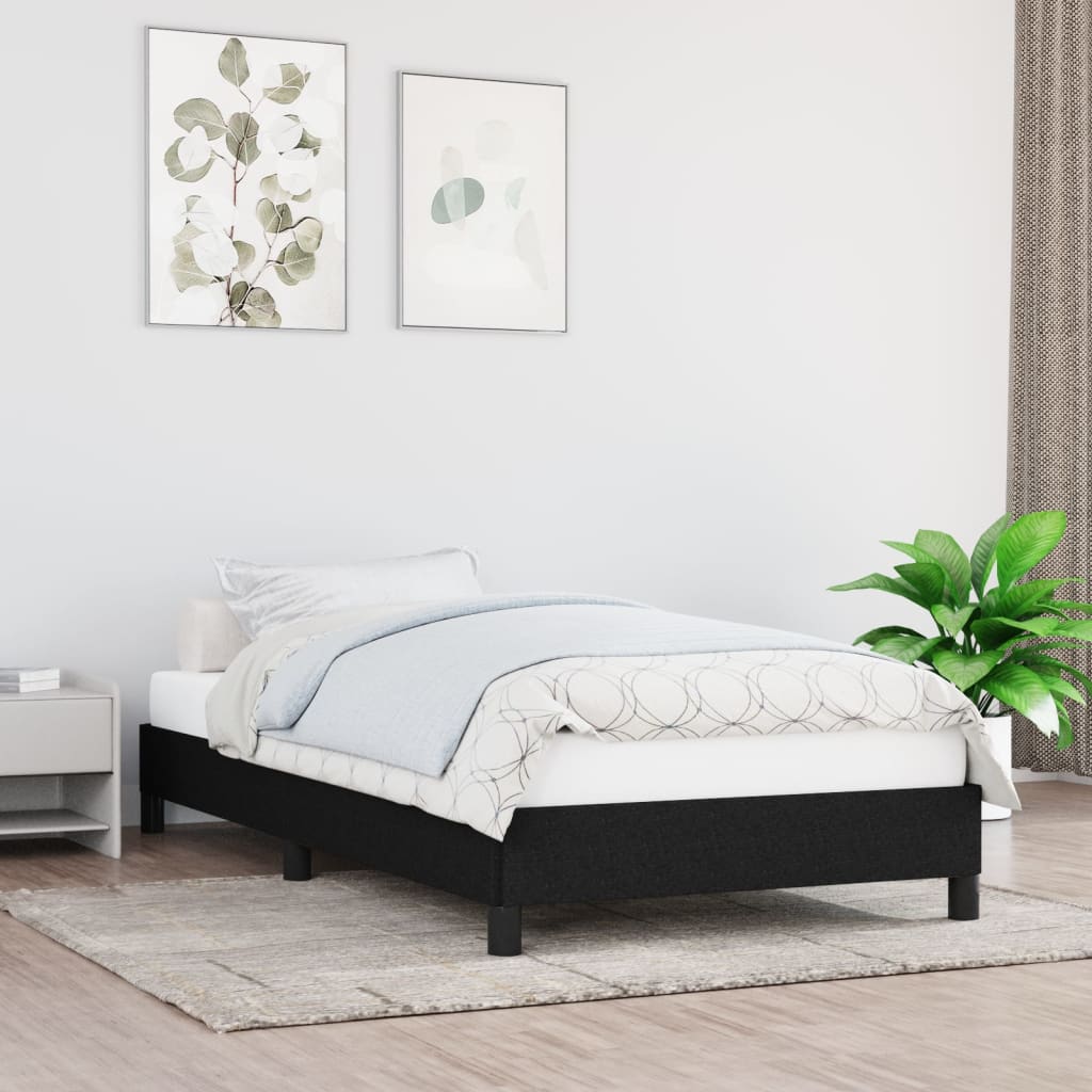 vidaXL Rama łóżka bez materaca Czarna 90x200 cm Tkanina