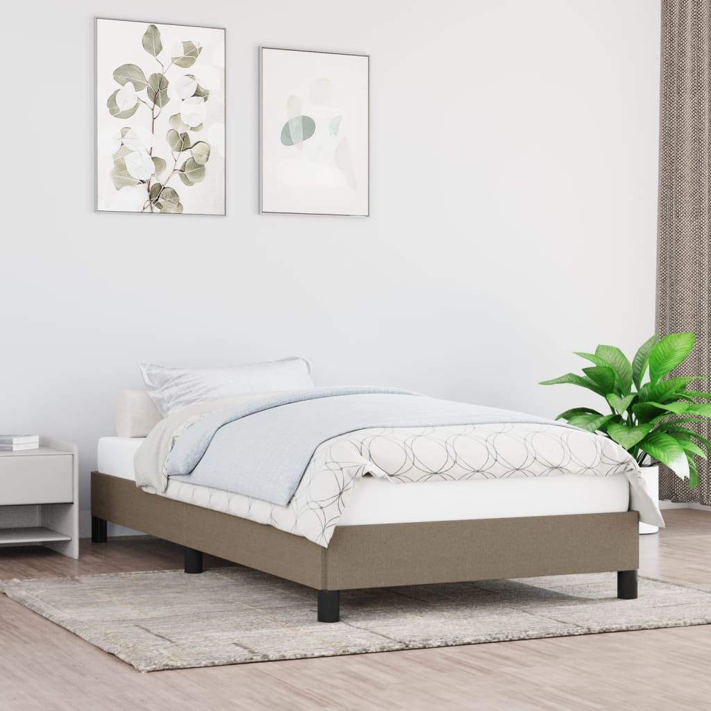 vidaXL Rama łóżka bez materaca Taupe 90x200 cm Tkanina