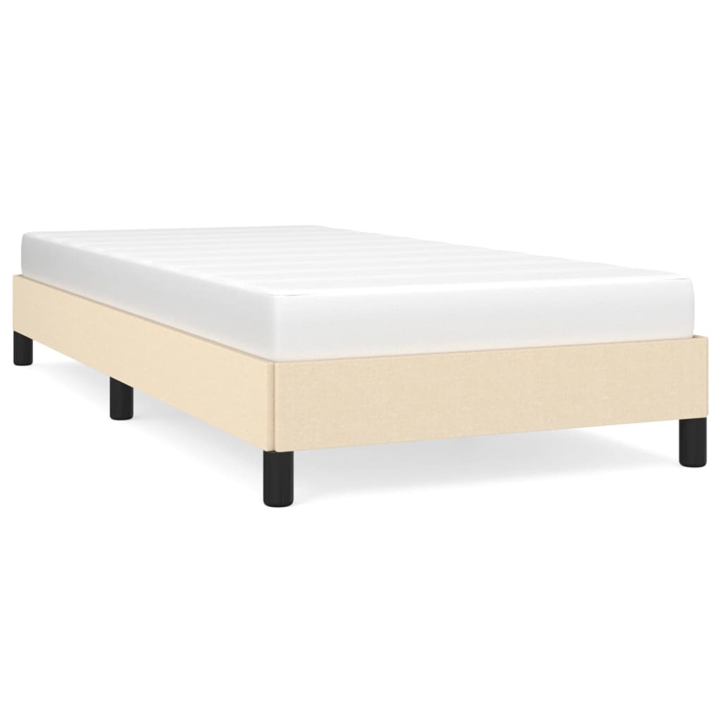 vidaXL Rama łóżka bez materaca Kremowa 90x200 cm Tkanina
