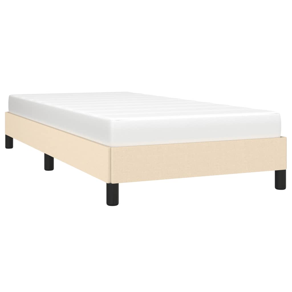 vidaXL Rama łóżka bez materaca Kremowa 90x200 cm Tkanina