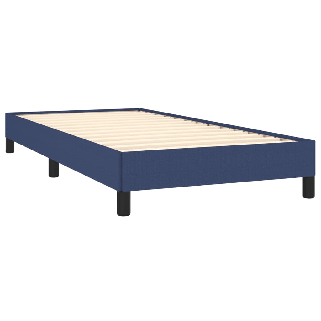 vidaXL Rama łóżka bez materaca Niebieska 90x200 cm Tkanina