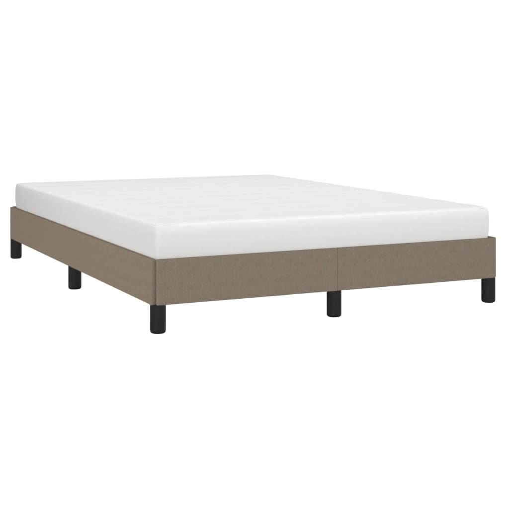 vidaXL Rama łóżka bez materaca, taupe, 140x200 cm, obita tkaniną