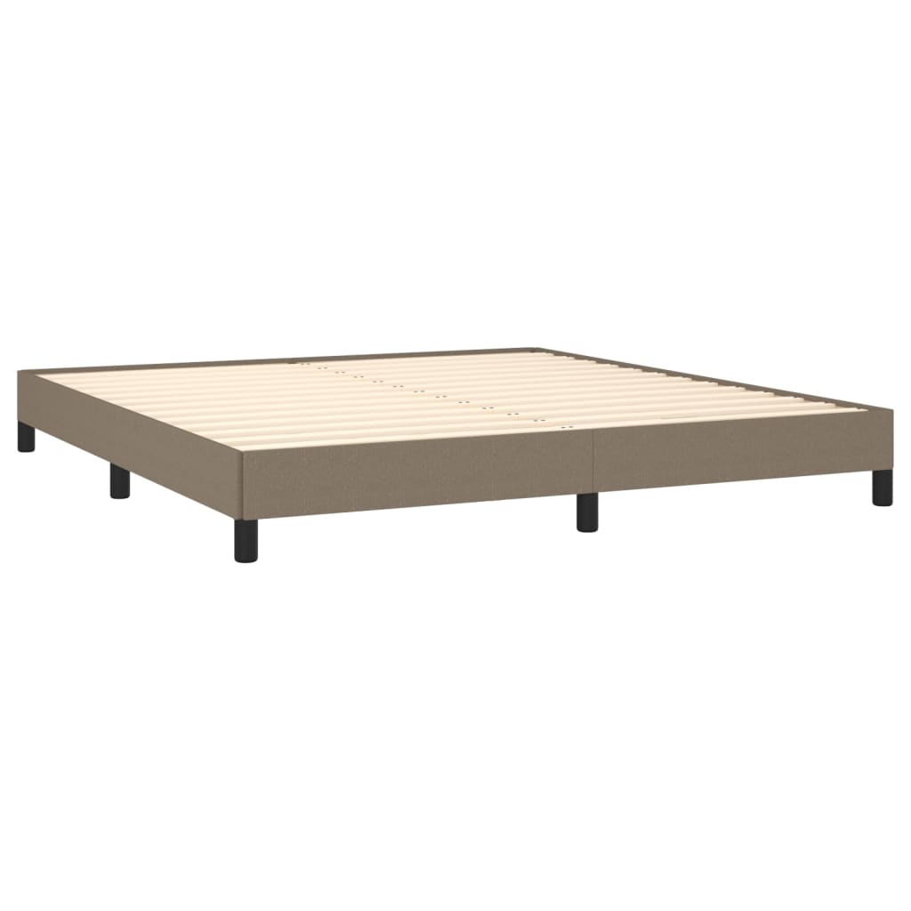 vidaXL Rama łóżka bez materaca, taupe, 160x200 cm, obita tkaniną