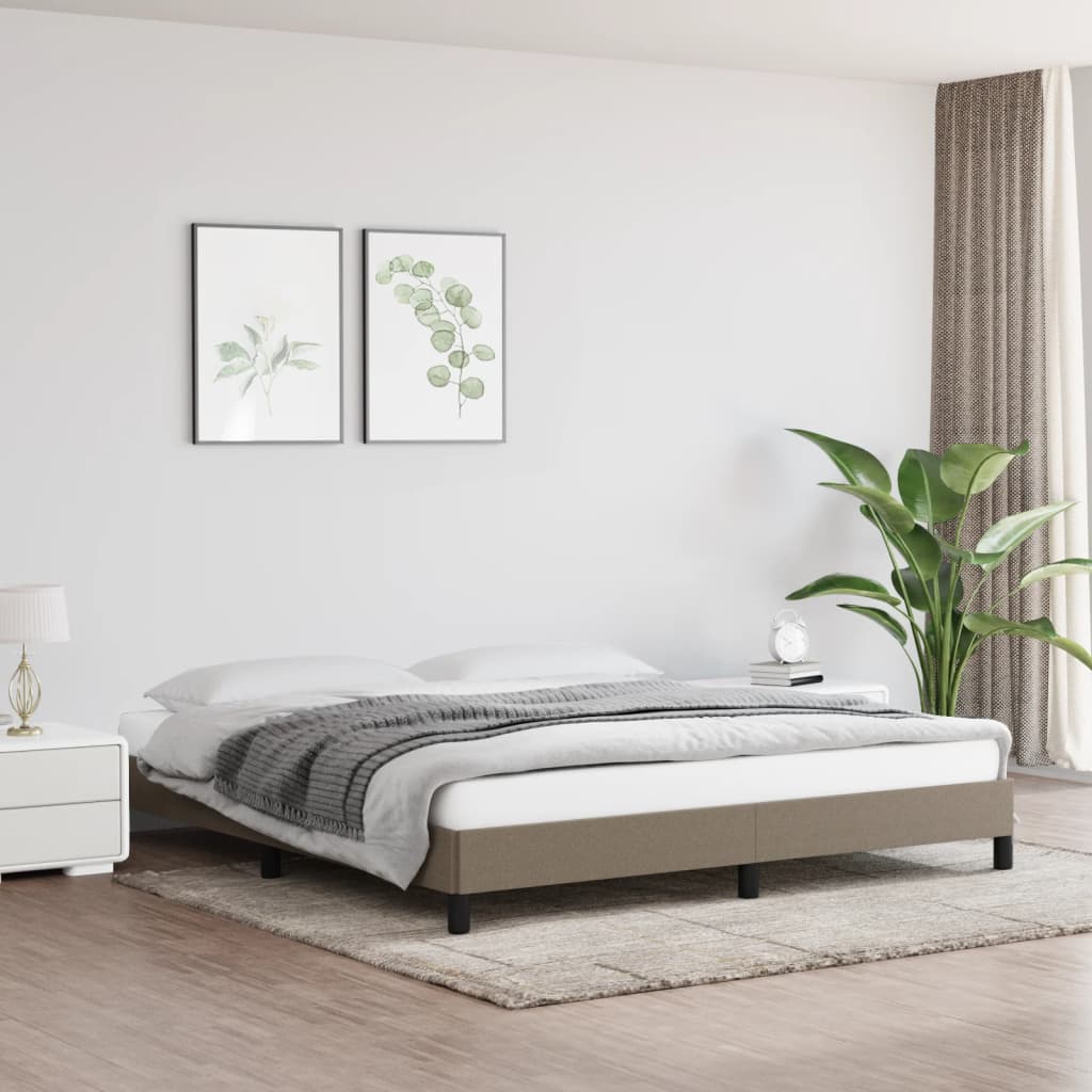 vidaXL Rama łóżka bez materaca, taupe, 180x200 cm, obita tkaniną