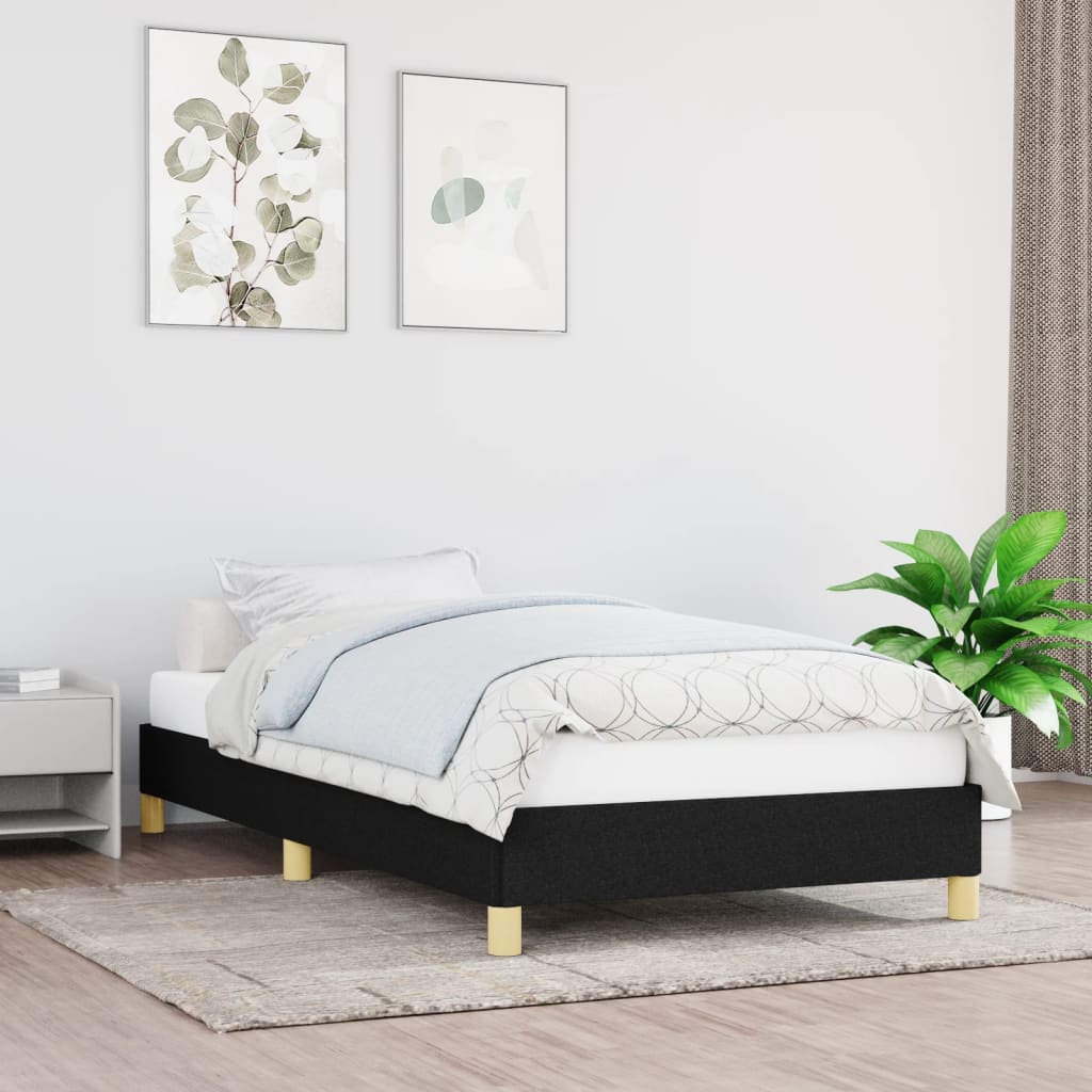 vidaXL Rama łóżka bez materaca Czarna 80x200 cm Tkanina