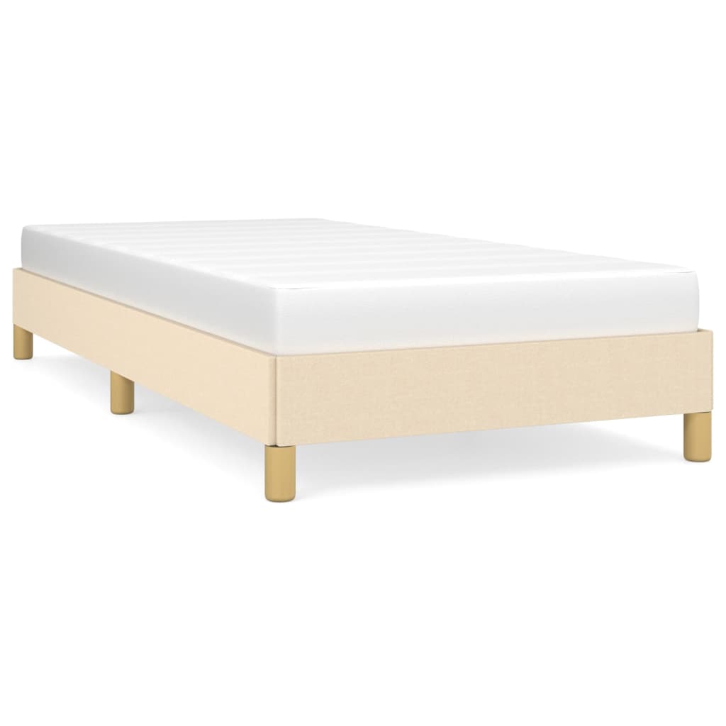 vidaXL Rama łóżka bez materaca Kremowa 80x200 cm Tkanina