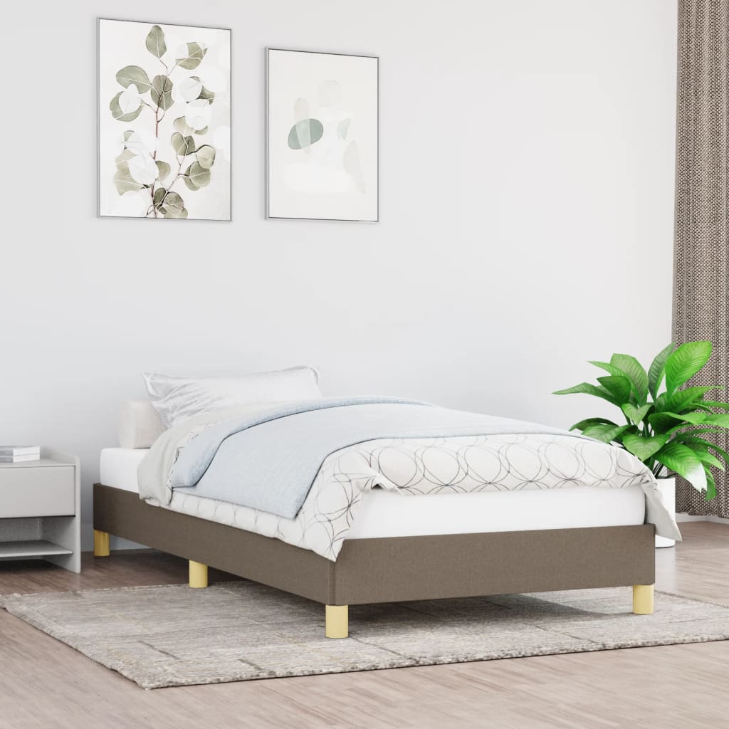 vidaXL Rama łóżka bez materaca Taupe 90x200 cm Tkanina