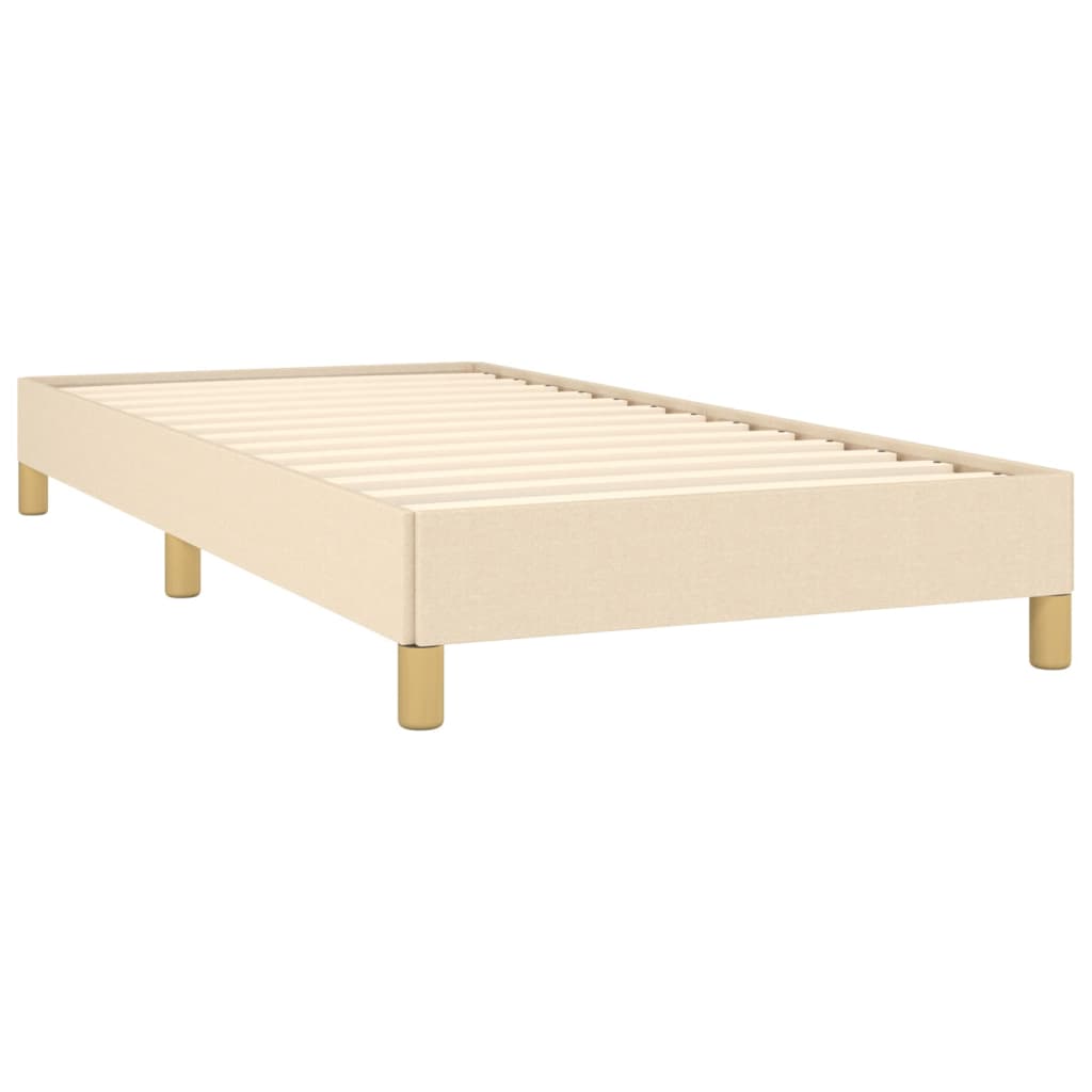 vidaXL Rama łóżka bez materaca Kremowa 90x200 cm Tkanina