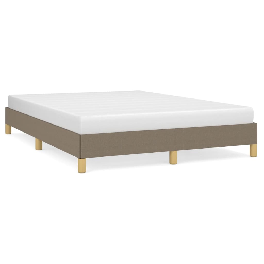 vidaXL Rama łóżka bez materaca, taupe, 140x190 cm, obita tkaniną