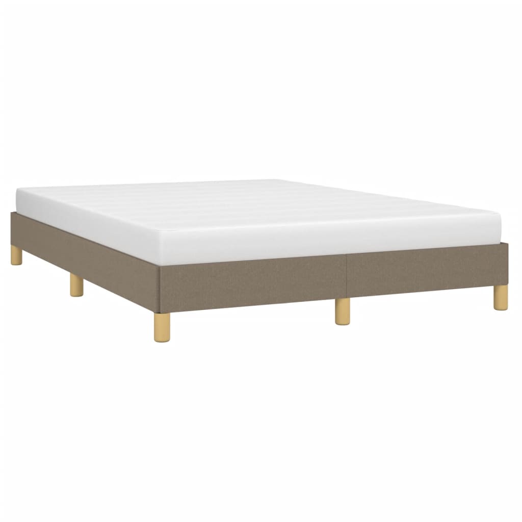 vidaXL Rama łóżka bez materaca, taupe, 140x200 cm, obita tkaniną