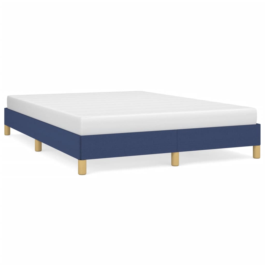 vidaXL Rama łóżka bez materaca, niebieska, 140x200 cm, obita tkaniną