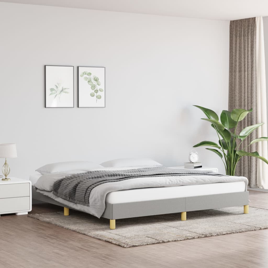 vidaXL Rama łóżka bez materaca, jasnoszara, 180x200 cm, obita tkaniną