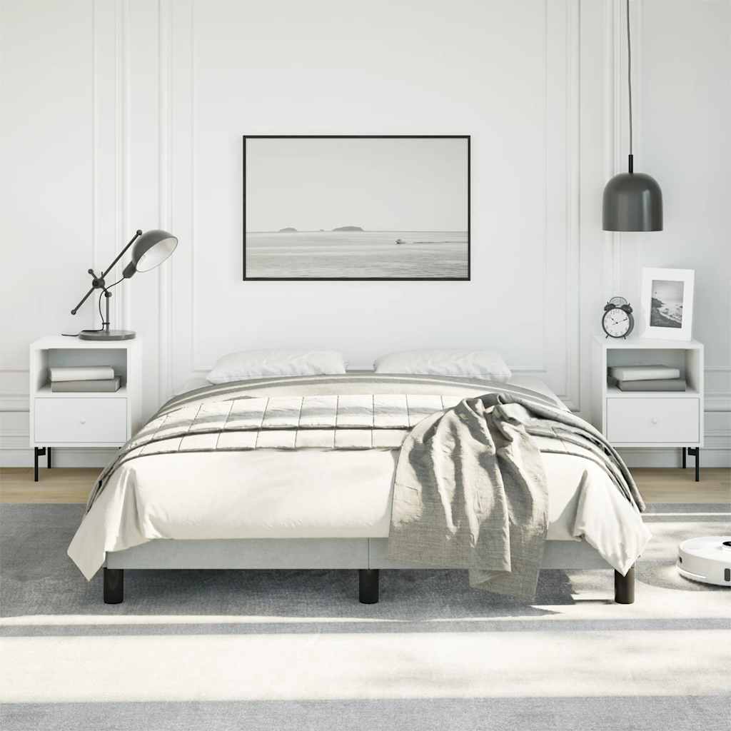 Rama łóżka vidaXL bez materaca jasnoszara 137x190 cm, pełna aksamitna