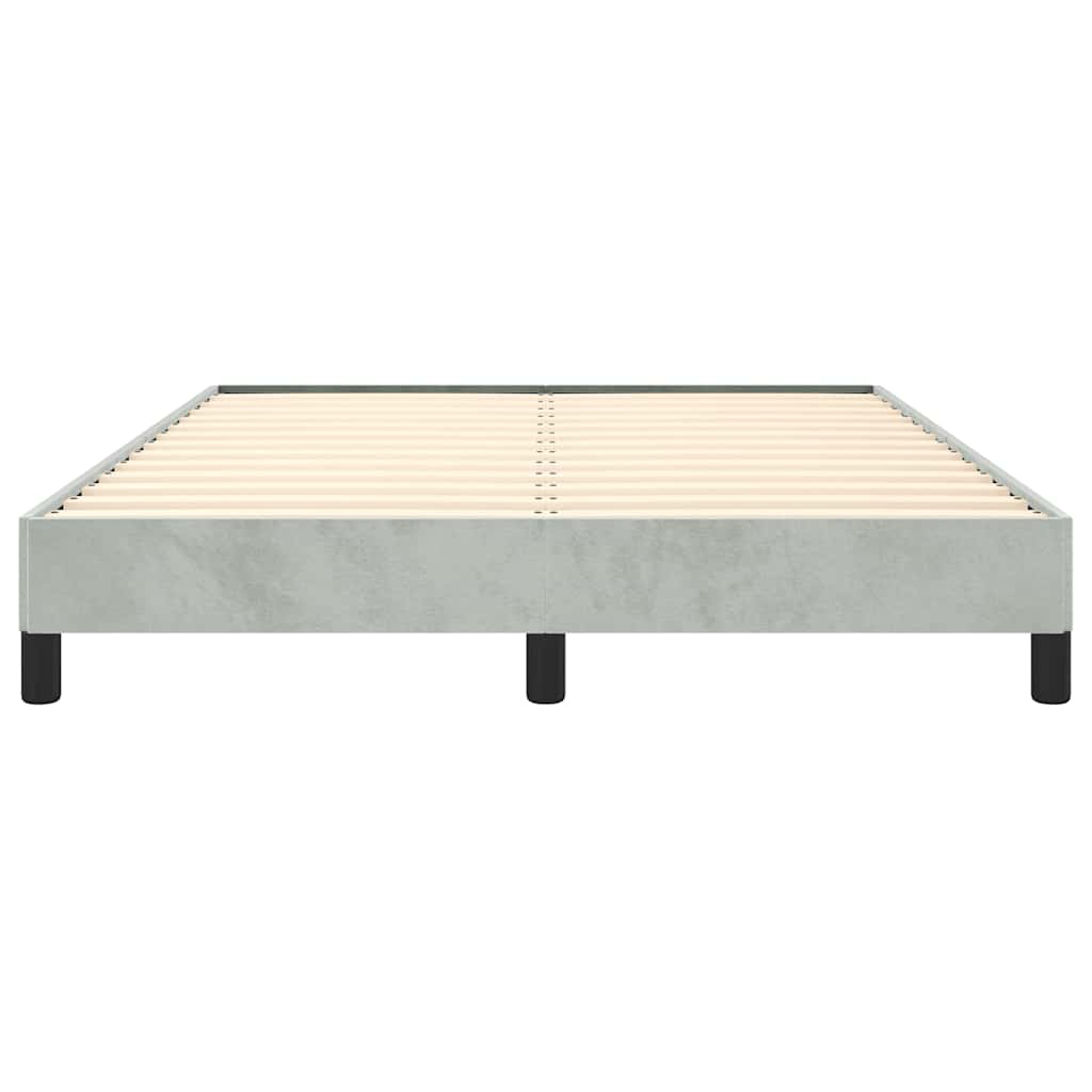 vidaXL Rama łóżka bez materaca Jasnoszara 152x203 cm Aksamit Queen