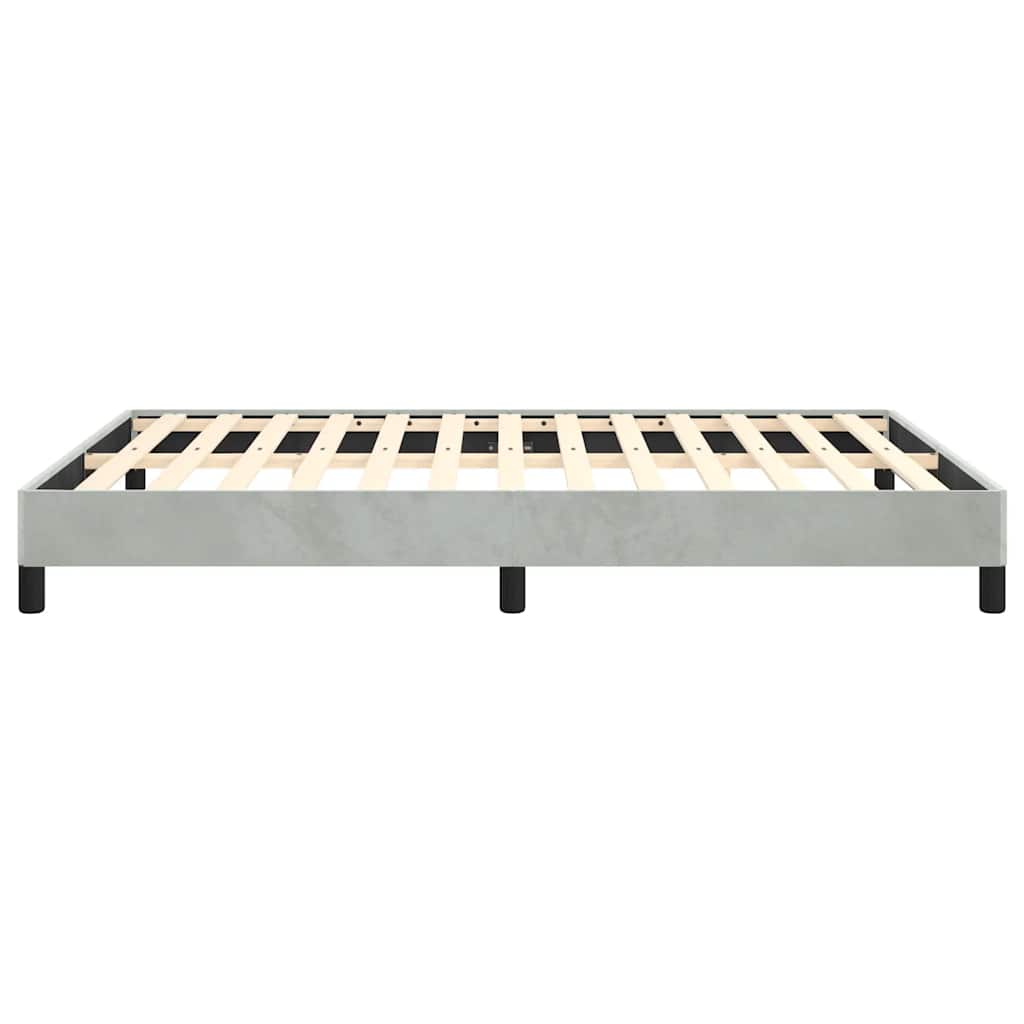 vidaXL Rama łóżka bez materaca Jasnoszara 152x203 cm Aksamit Queen