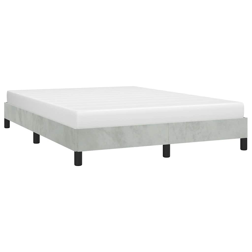 vidaXL Rama łóżka bez materaca Jasnoszara 152x203 cm Aksamit Queen