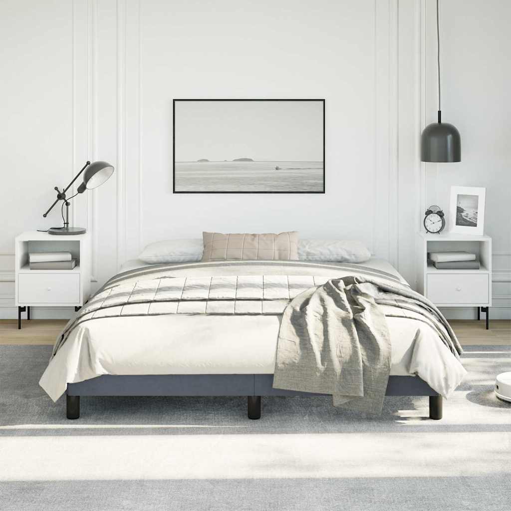 vidaXL Rama łóżka bez materaca Ciemnoszara 152x203 cm Aksamit Queen