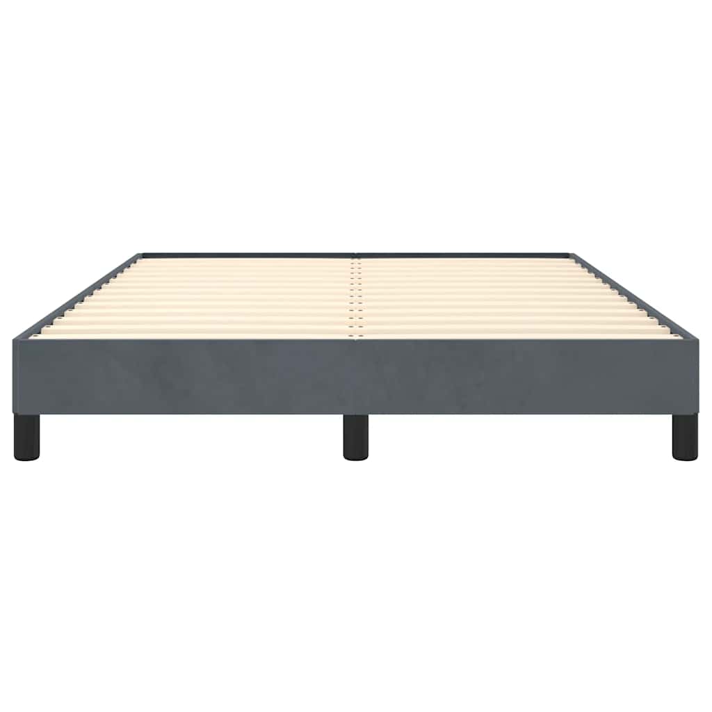 vidaXL Rama łóżka bez materaca Ciemnoszara 152x203 cm Aksamit Queen