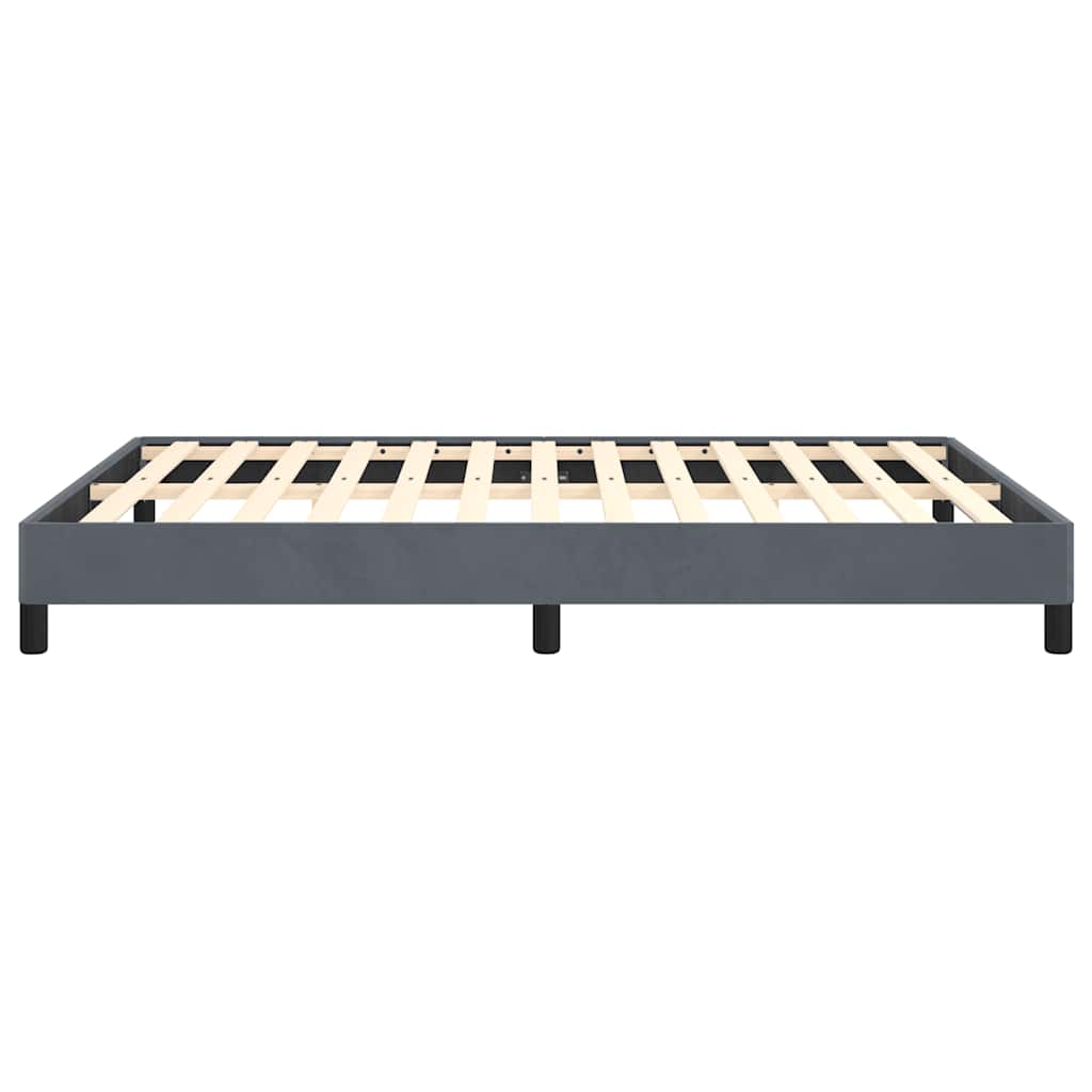 vidaXL Rama łóżka bez materaca Ciemnoszara 152x203 cm Aksamit Queen