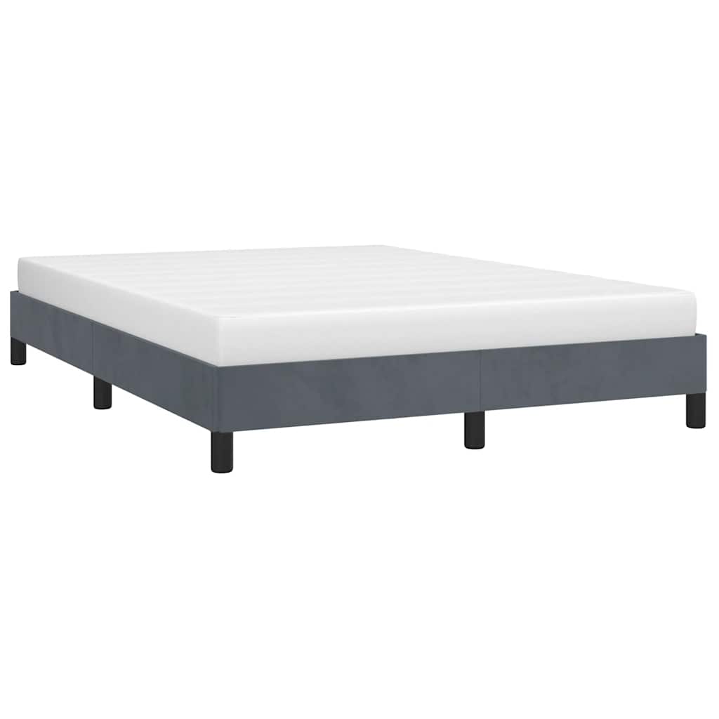 vidaXL Rama łóżka bez materaca Ciemnoszara 152x203 cm Aksamit Queen