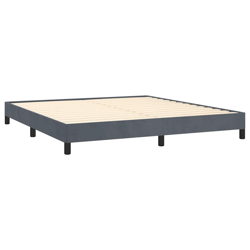 vidaXL Rama łóżka bez materaca Ciemnoszara 193x203 cm King Velvet