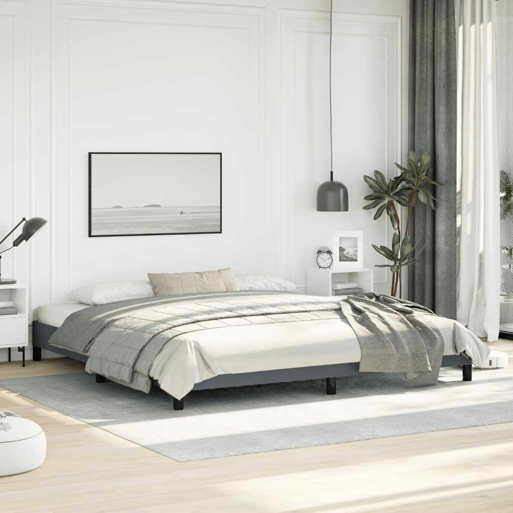 vidaXL Rama łóżka bez materaca Ciemnoszara 193x203 cm King Velvet