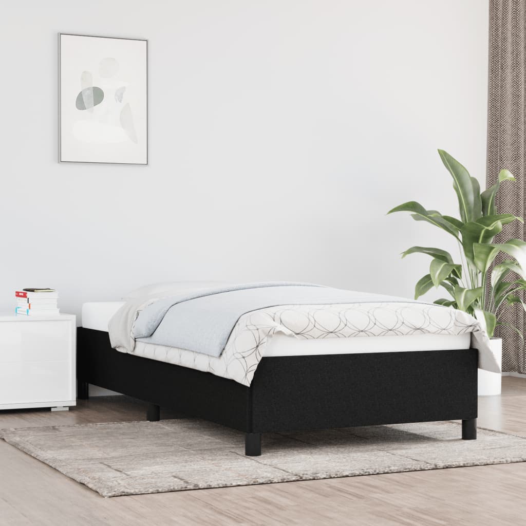 vidaXL Rama łóżka bez materaca Czarna 80x200 cm Tkanina