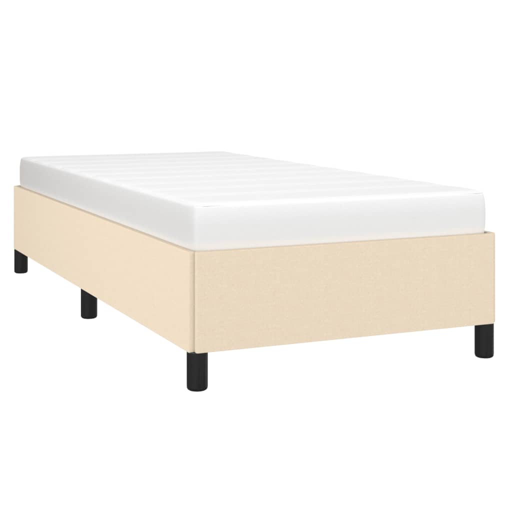 vidaXL Rama łóżka bez materaca Kremowa 80x200 cm Tkanina