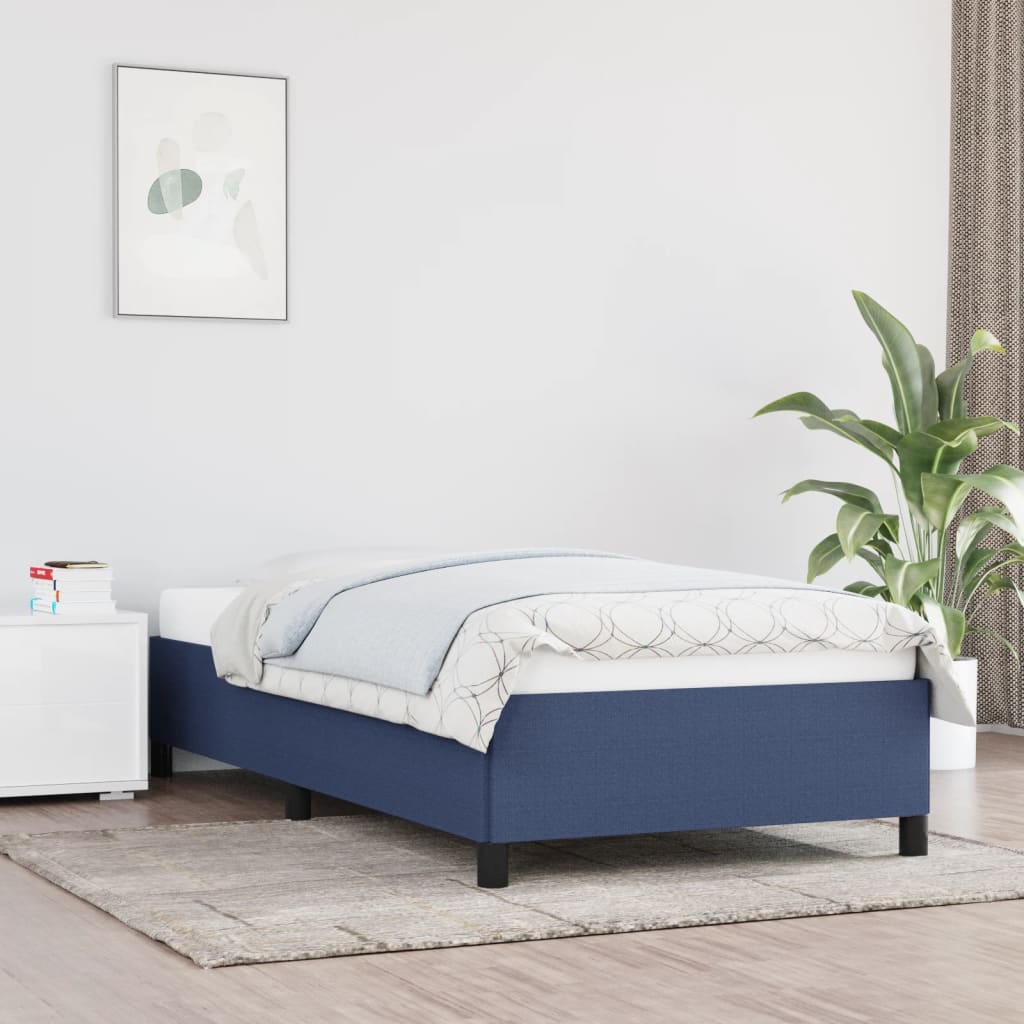 vidaXL Rama łóżka bez materaca Niebieska 80x200 cm Tkanina