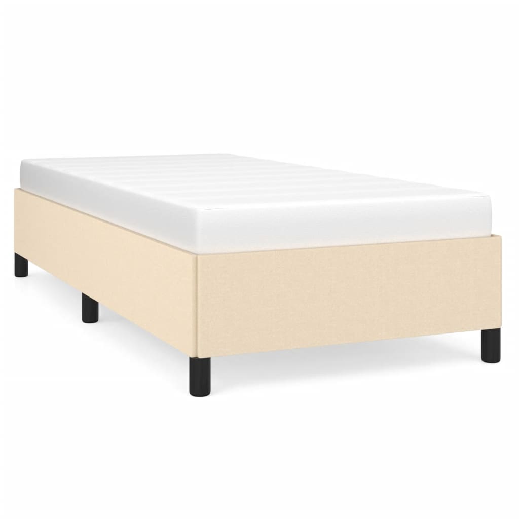 vidaXL Rama łóżka bez materaca Kremowa 90x190 cm Tkanina
