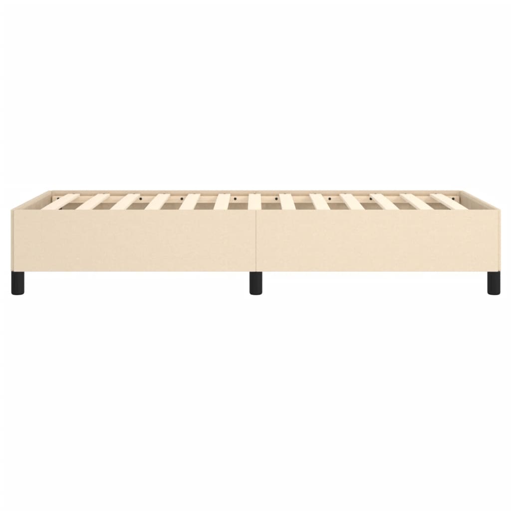 vidaXL Rama łóżka bez materaca Kremowa 90x190 cm Tkanina